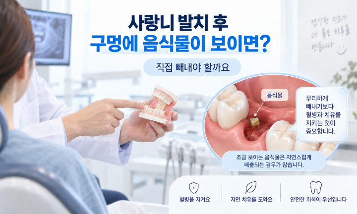 남양읍치과 사랑니 발치 후 구멍의 회복 과정과 음식물 관리 안내